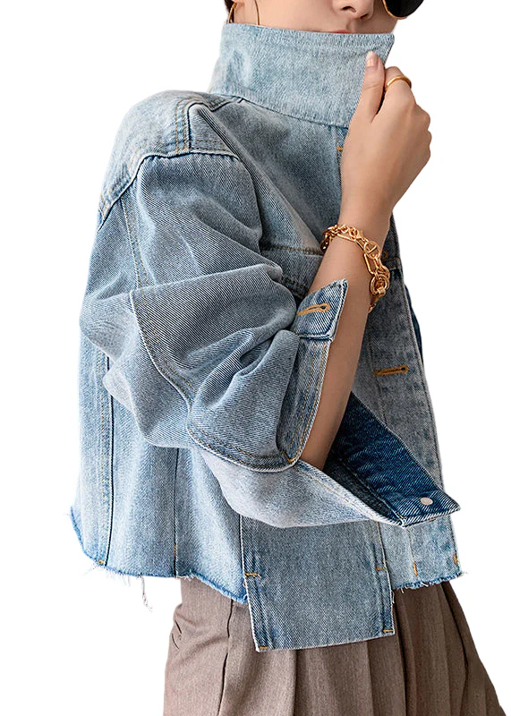 Naisten Denim Takki Sinisillä Napilla