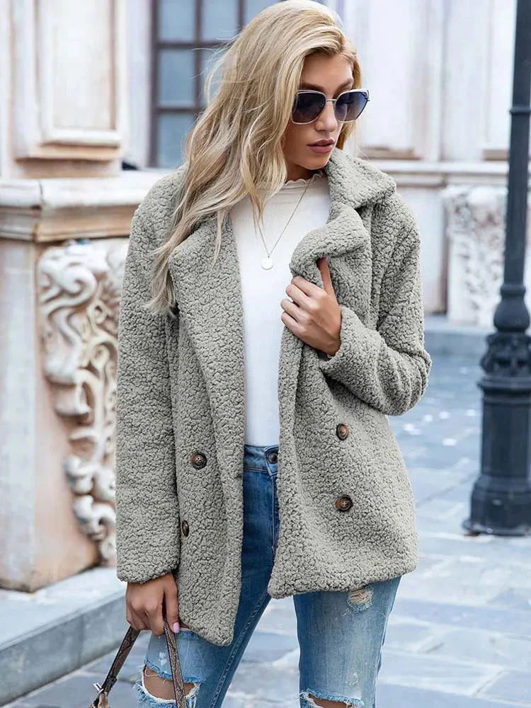 Naisten Faux Fur Takki Tyylikäs ja Lämmin - Image 11