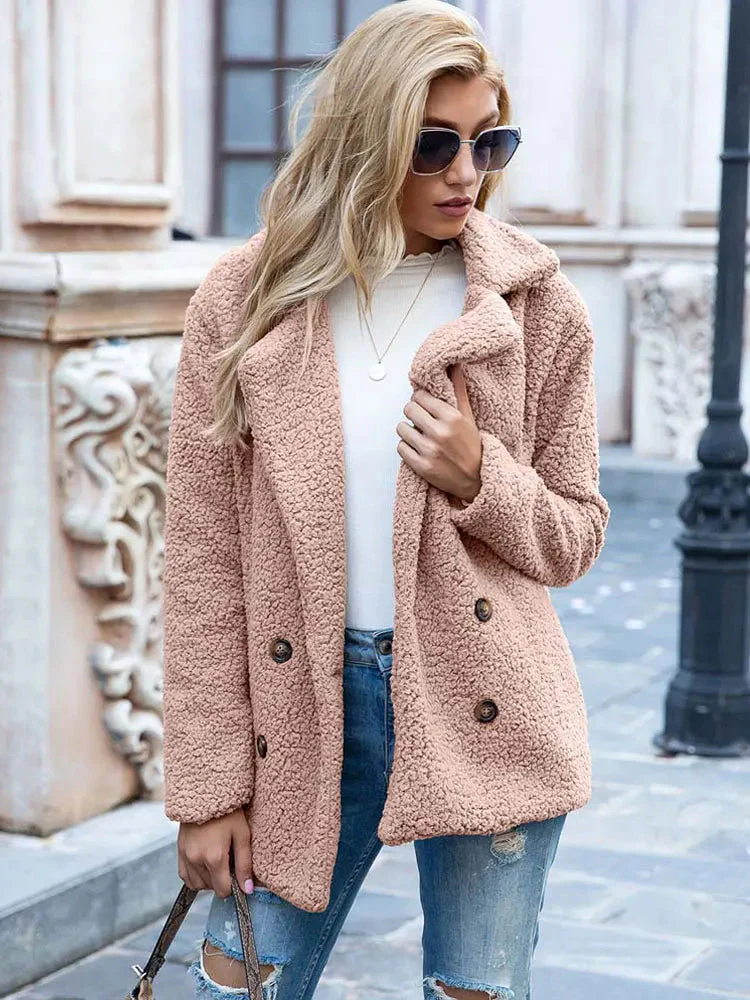 Naisten Faux Fur Takki Tyylikäs ja Lämmin - Image 4
