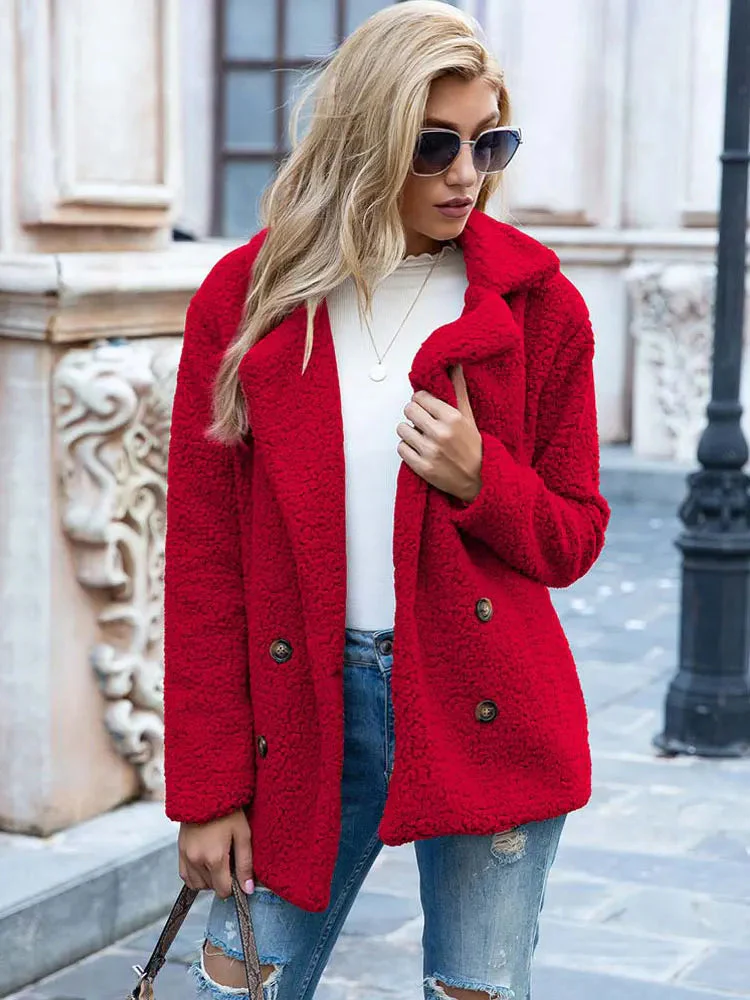 Naisten Faux Fur Takki Tyylikäs ja Lämmin - Image 7
