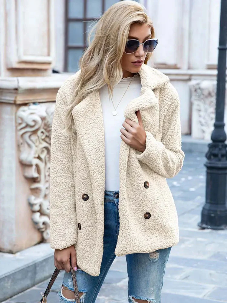 Naisten Faux Fur Takki Tyylikäs ja Lämmin - Image 8