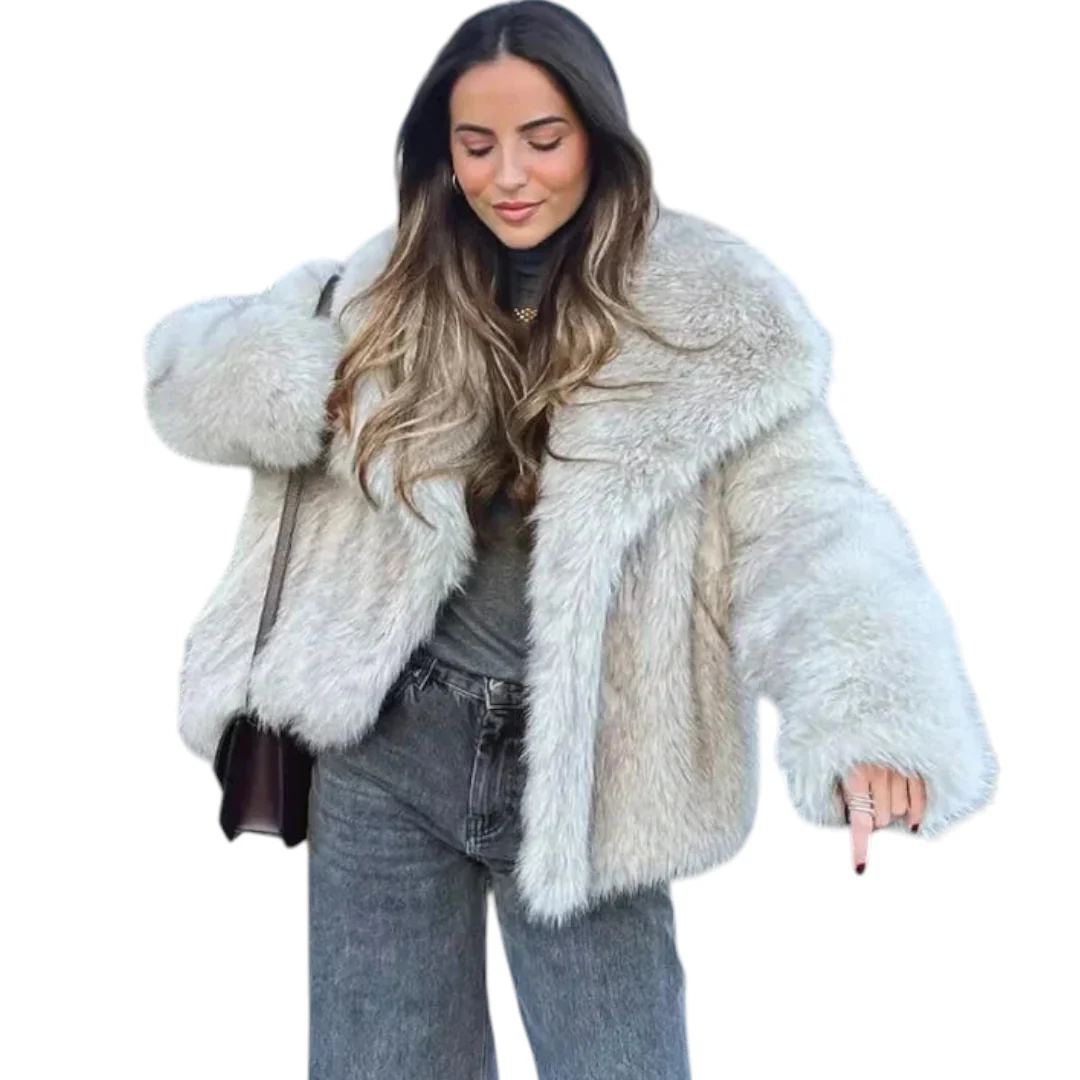Naisten Faux Fur Takki Tyylikkäällä Ilmeellä
