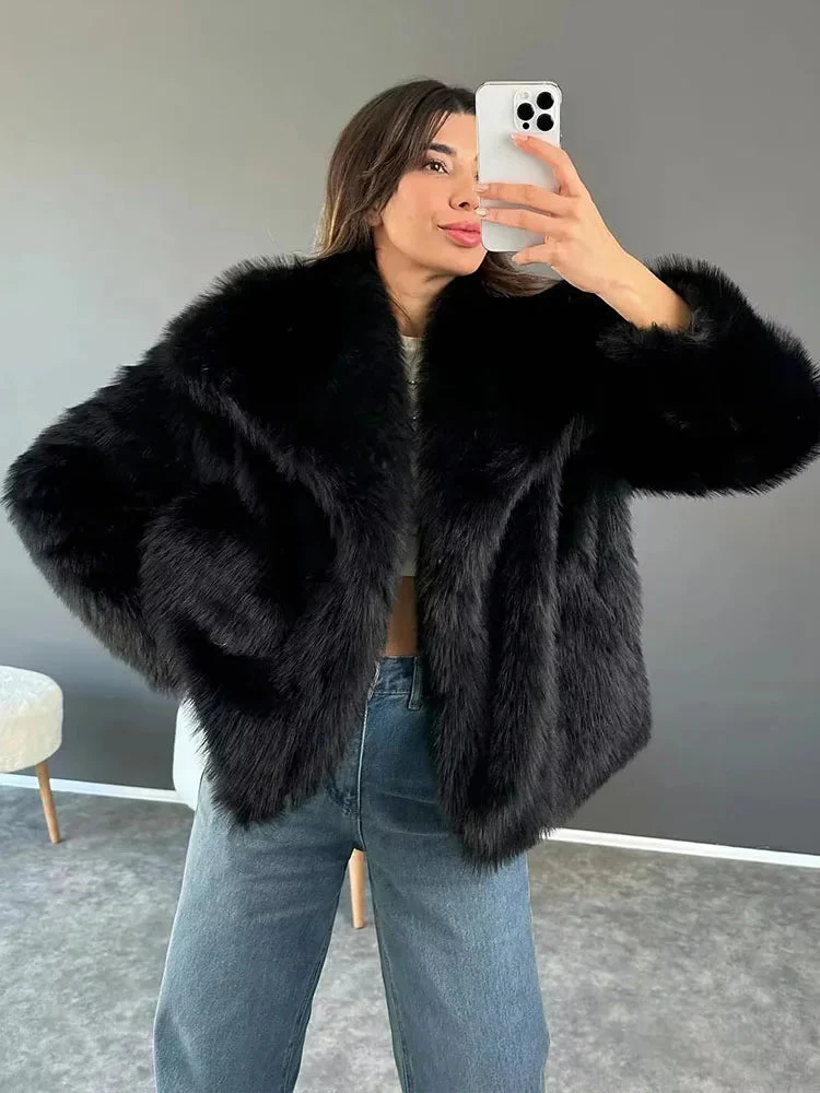 Naisten Faux Fur Takki Tyylikkäällä Ilmeellä - Image 6