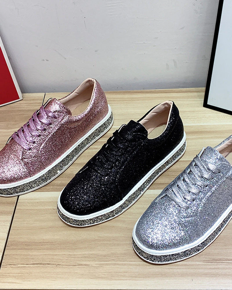 Naisten Glitter Platform Lenkkarit - Image 7