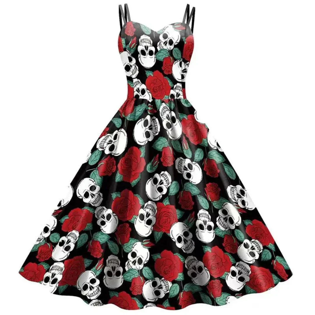 Naisten Goottilainen A-linjainen Mekko Vintage Tyylillä - Image 3