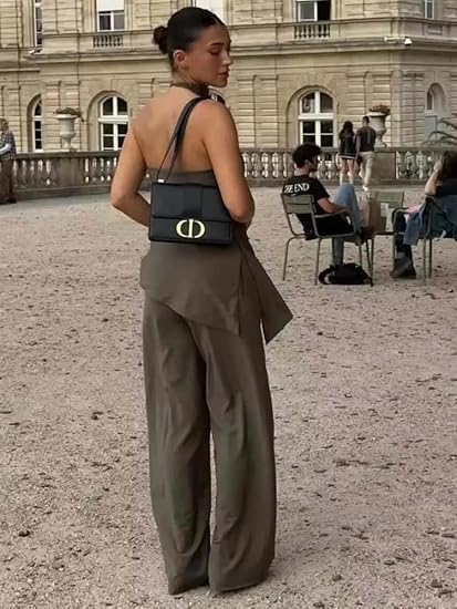 Naisten Halter Neck Top & suorat housut setti - Image 8