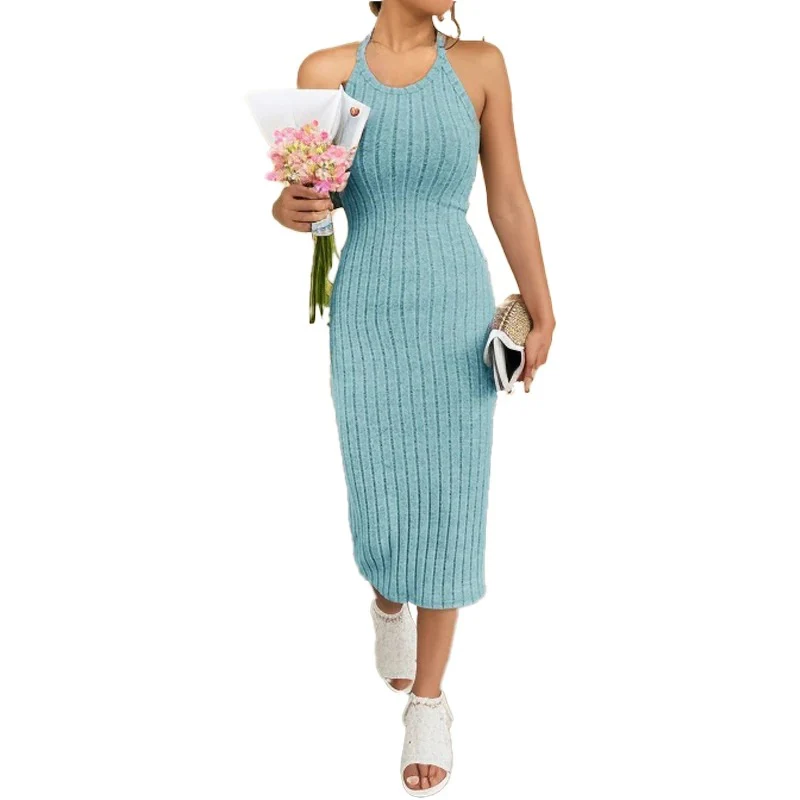Naisten halterneck-kaula-aukkoinen bodycon-midimekko - Image 4