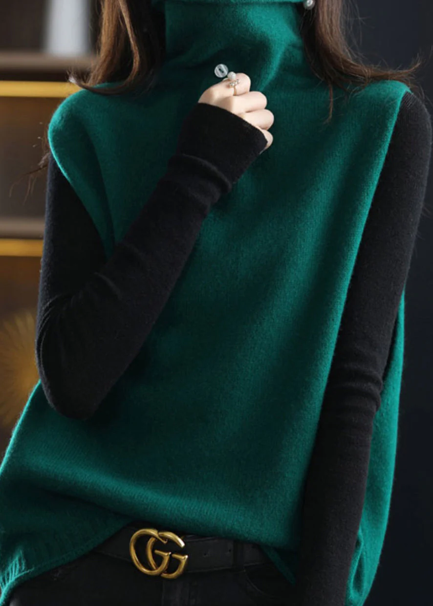 Naisten Hihaton Neuleliivi Turtle Neck - Image 3