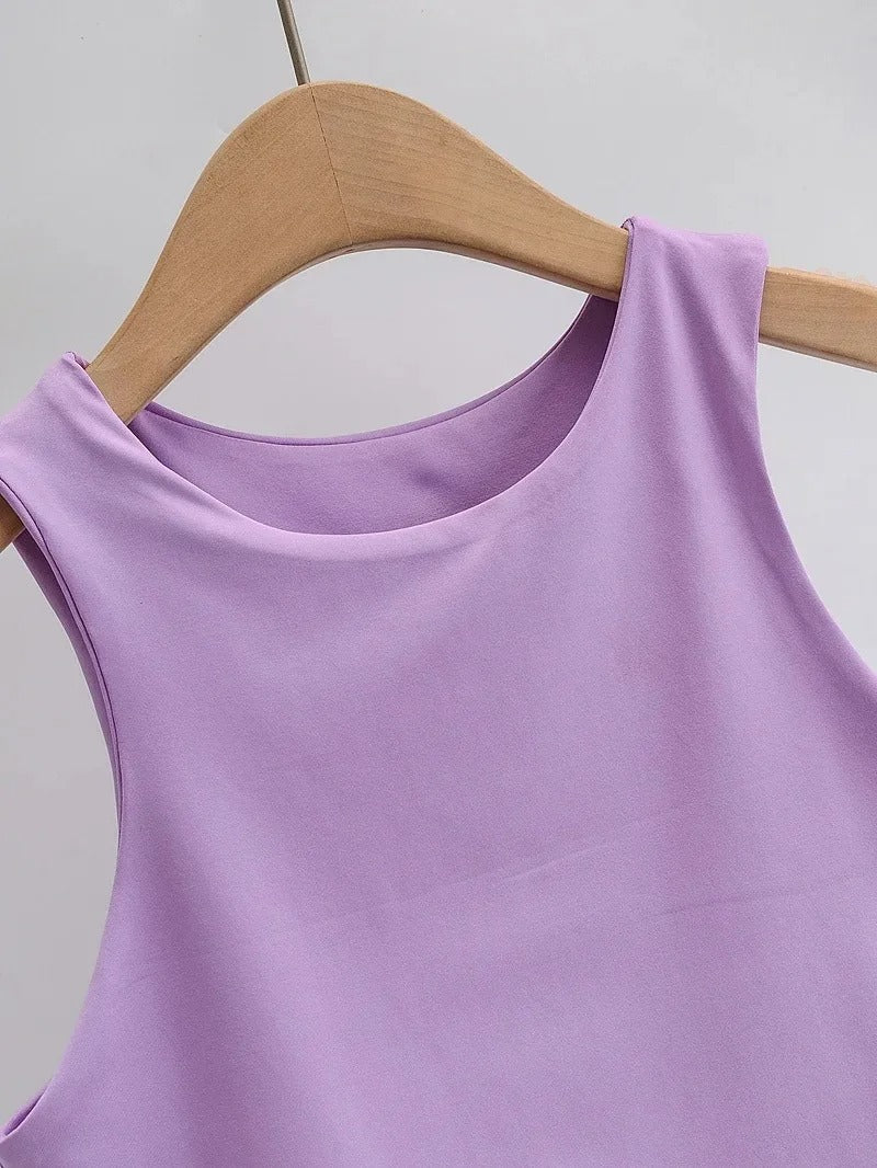 Naisten hihaton O-kauluksinen Slim Fit Tank Topi - Image 12