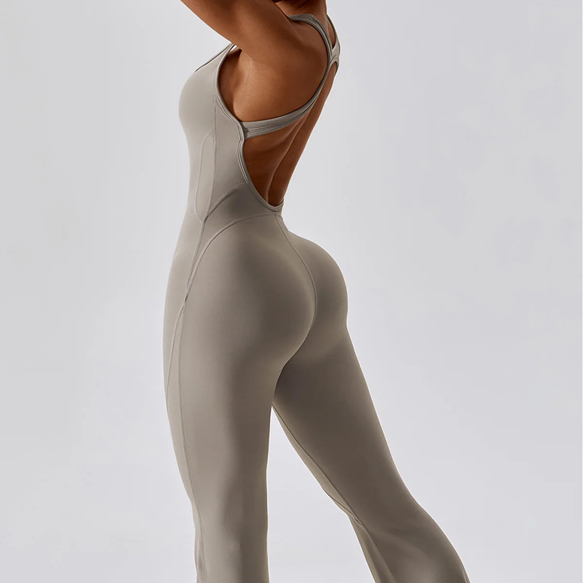 Naisten Jumpsuit V-halkio Muotoiltu Nylon - Image 3