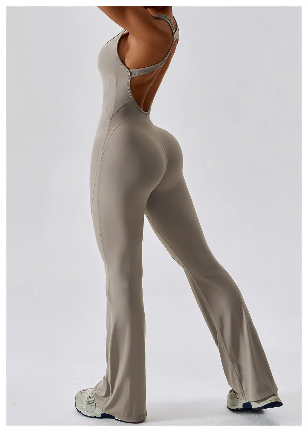 Naisten Jumpsuit V-halkio Muotoiltu Nylon - Image 4