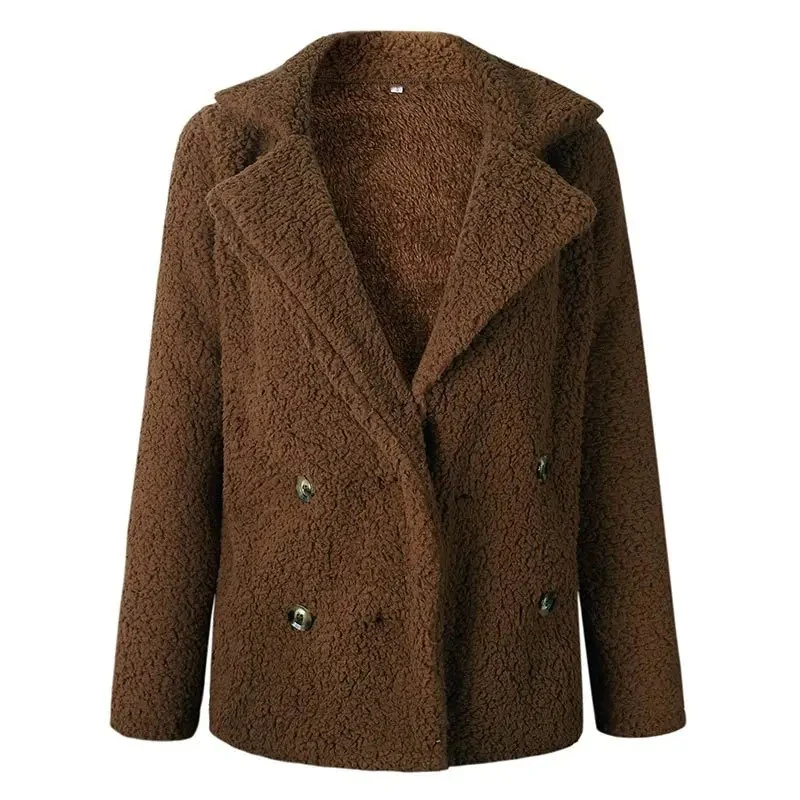 Naisten kaksirivinen Teddy-takki - Image 6