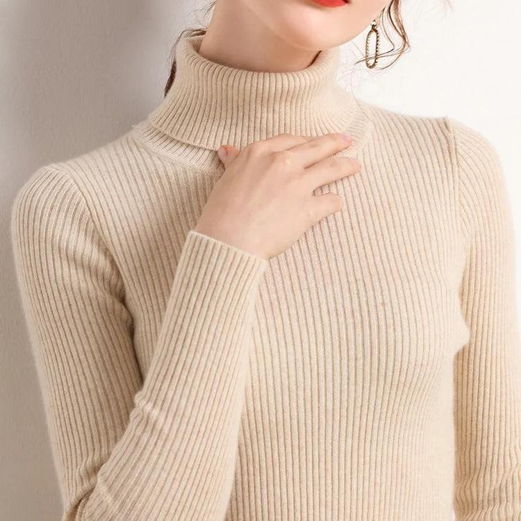 Naisten Tekokashmir Turtleneck Villajäljitelmäpaita - Image 16