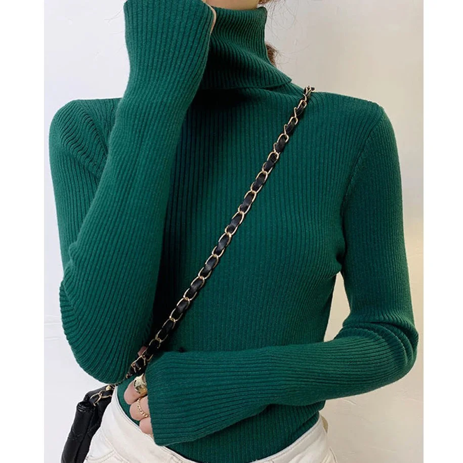 Naisten Tekokashmir Turtleneck Villajäljitelmäpaita - Image 17