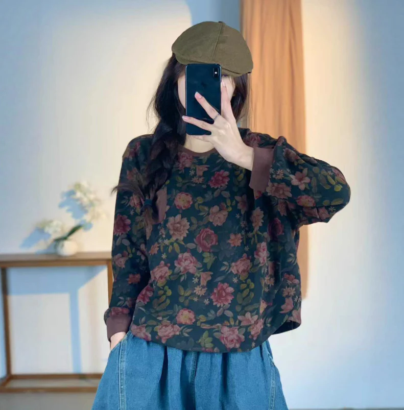 Naisten Kaulus Toppi Patchwork Tyylillä