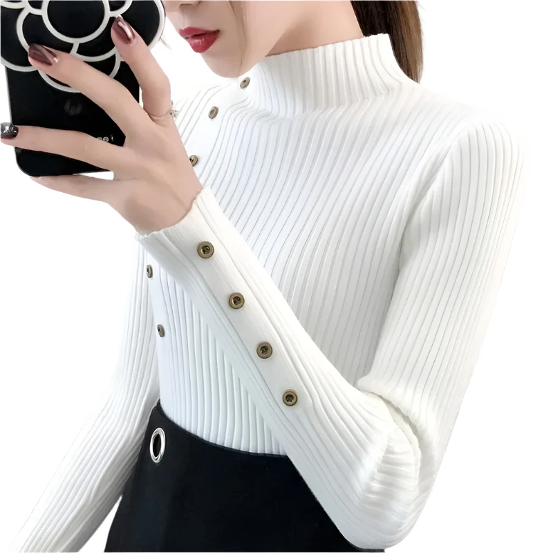 Naisten koko hihat Turtleneck Pulloveri - Image 2