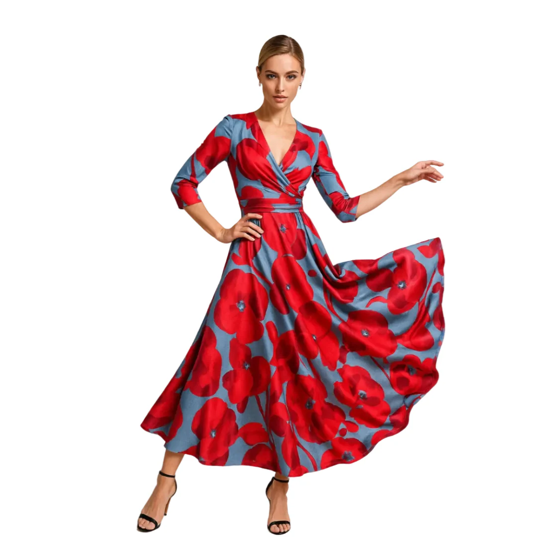 Naisten Kukallinen Mekko Elegantti Design