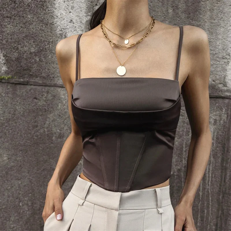 Naisten Lace-Up Spagettihihnainen Crop-top - Image 2