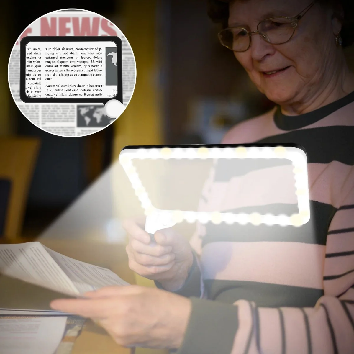 Naisten LED-käsisuurennuslasi 5x Yksityiskohtien Tarkasteluun - Image 3