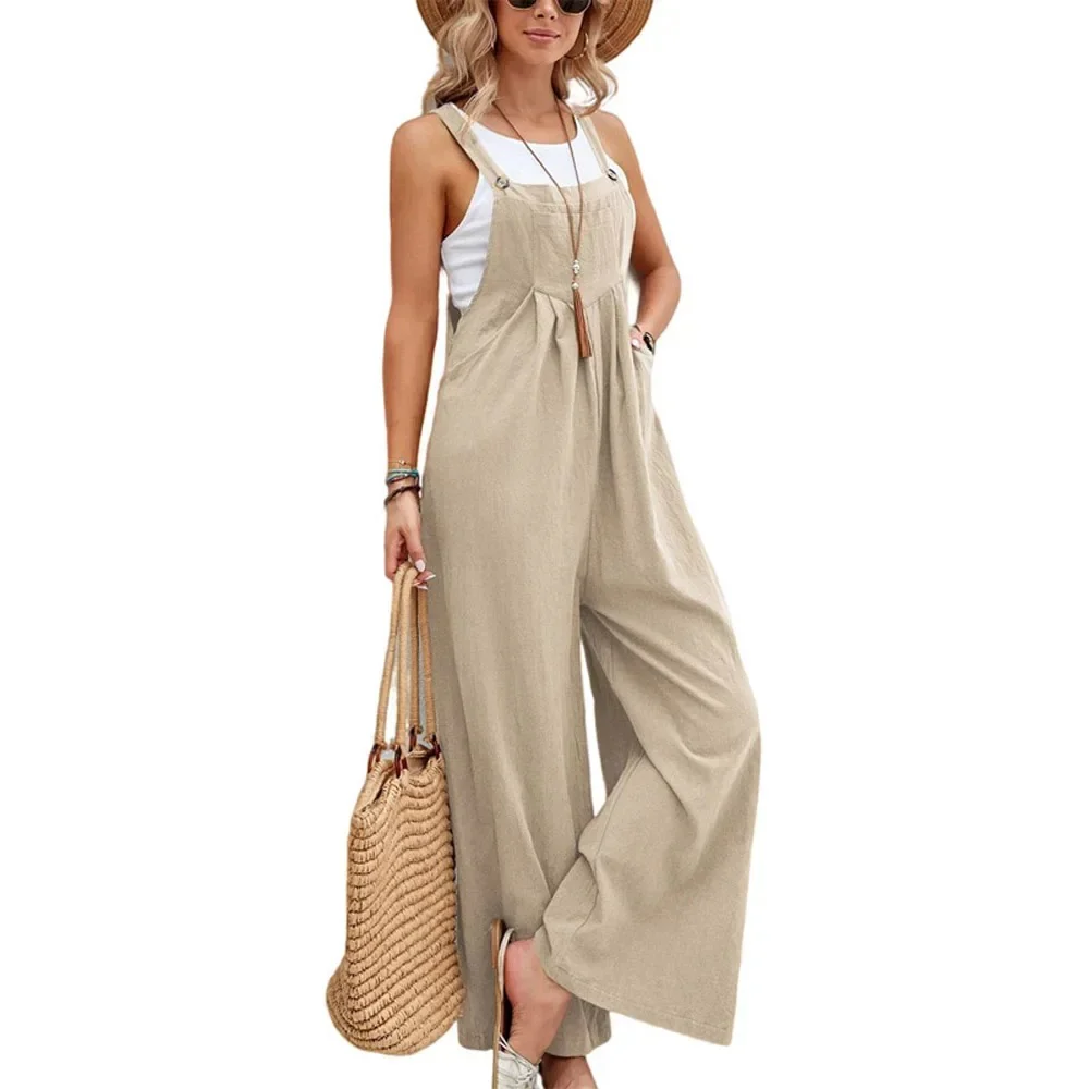 Naisten leveä jalka Baggy Bib Jumpsuit - Image 3