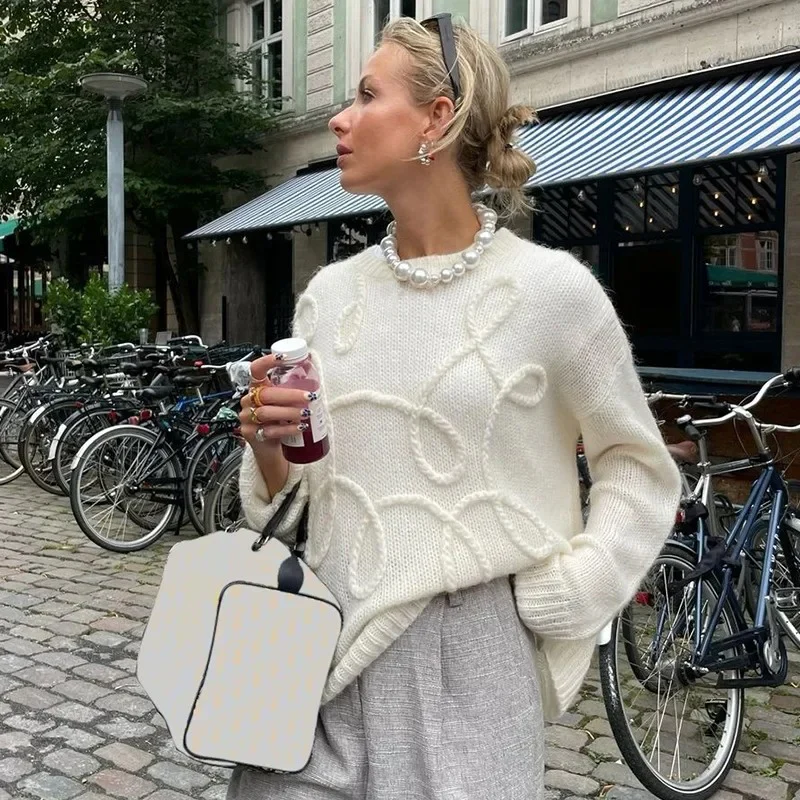 Naisten löysä neule sweater - Image 2