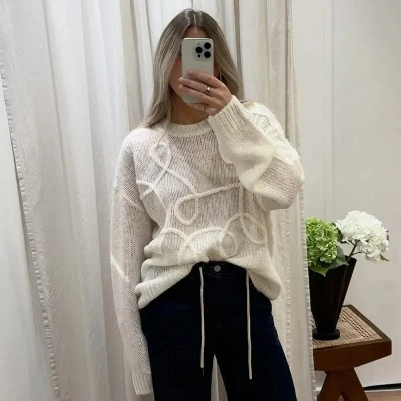 Naisten löysä neule sweater - Image 5