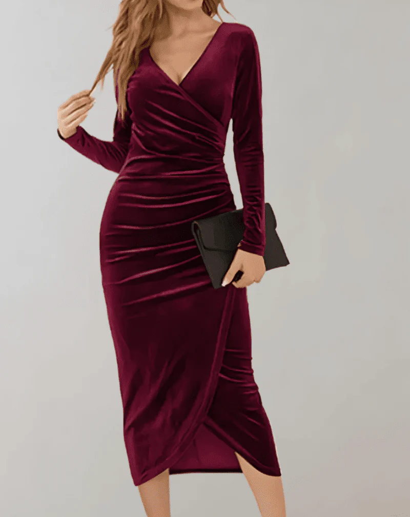 Naisten Midi Mekko Bodycon Veluurista - Image 4