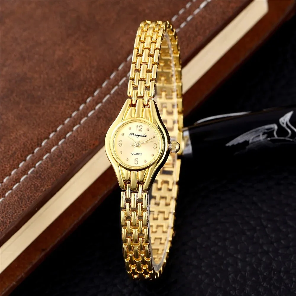 Naisten Mini Gold Luxury Watch - Image 5