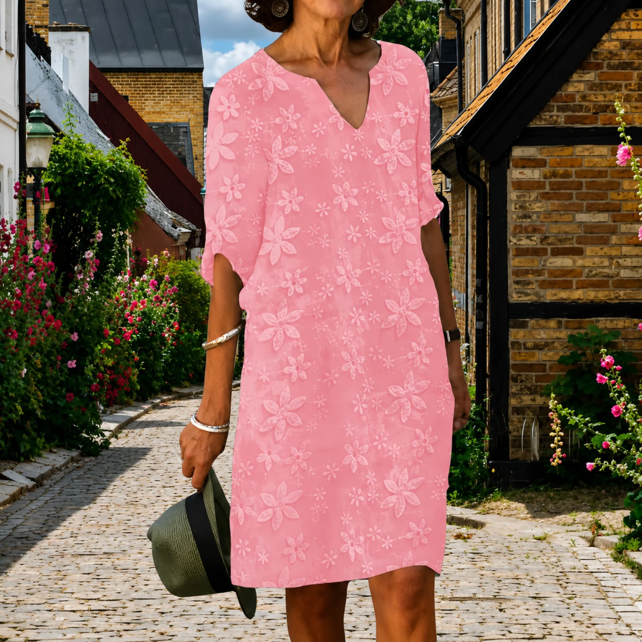 Naisten Moderni Mekko V-Aukolla ja Puolihihalla - Image 3
