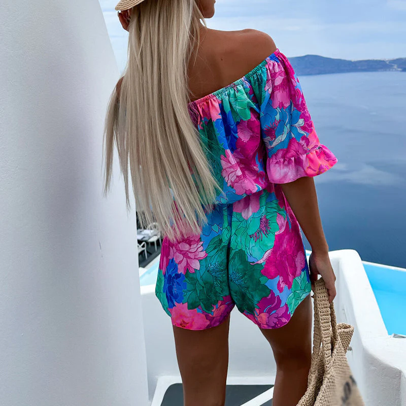 Naisten Off-Shoulder Jumpsuit Leikkisä Polyesteri - Image 3
