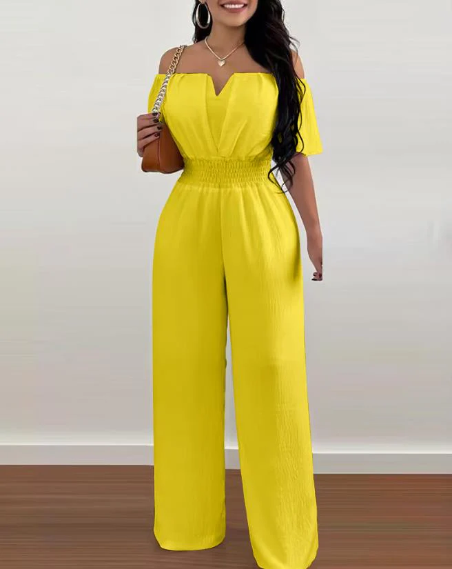 Naisten Off-Shoulder Kesäpuku Laskostetut Yksityiskohdat Polyesteri - Image 7