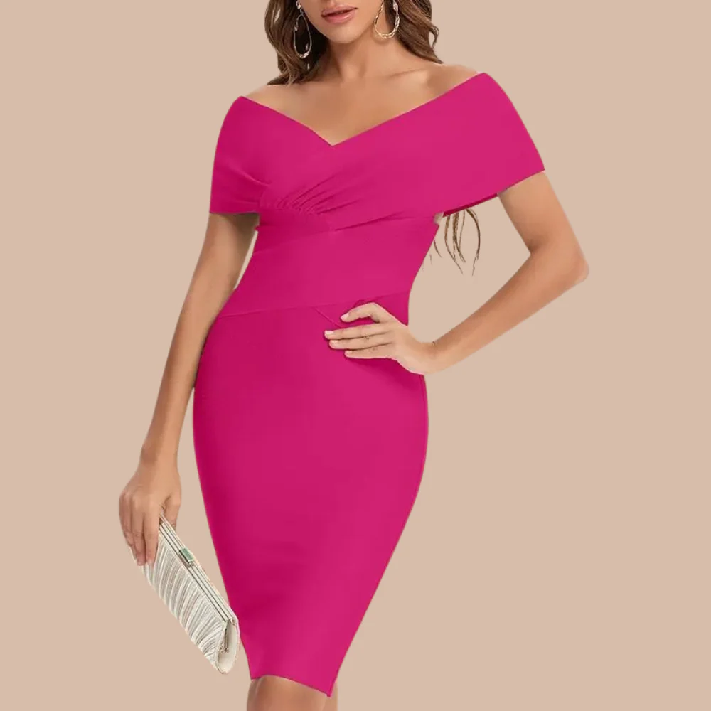 Naisten Off-Shoulder-Kjole Tyylikkäällä Muotoilulla - Image 5