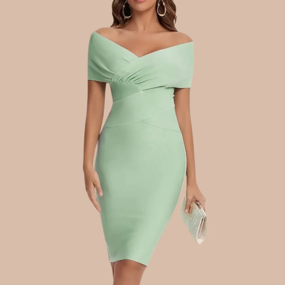 Naisten Off-Shoulder-Kjole Tyylikkäällä Muotoilulla - Image 6