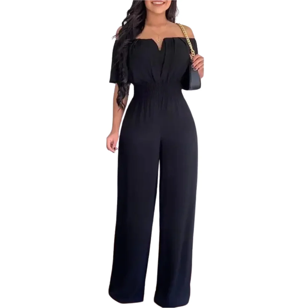 Naisten Off Shoulder Leveä jalka Jumpsuit - Image 10