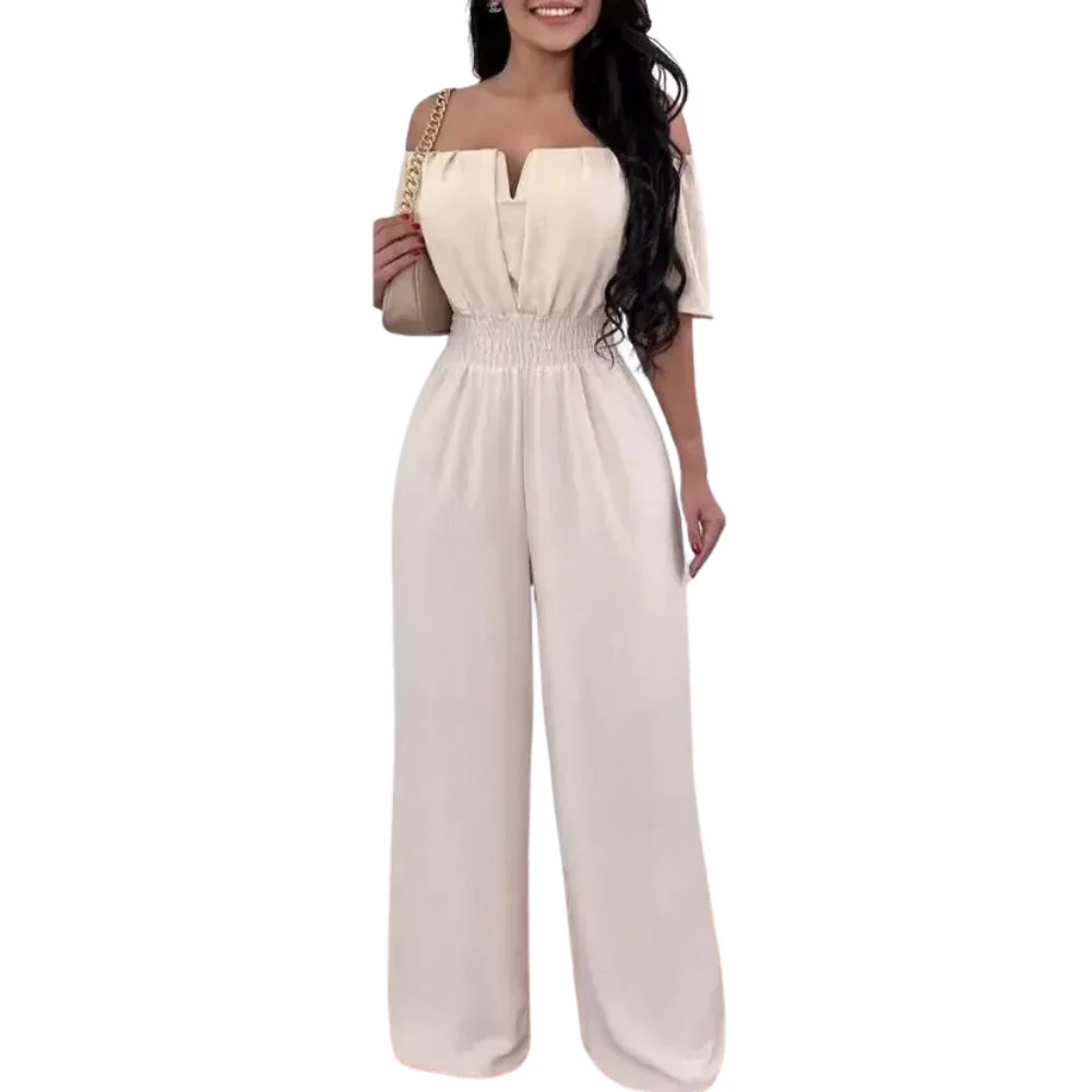 Naisten Off Shoulder Leveä jalka Jumpsuit - Image 6