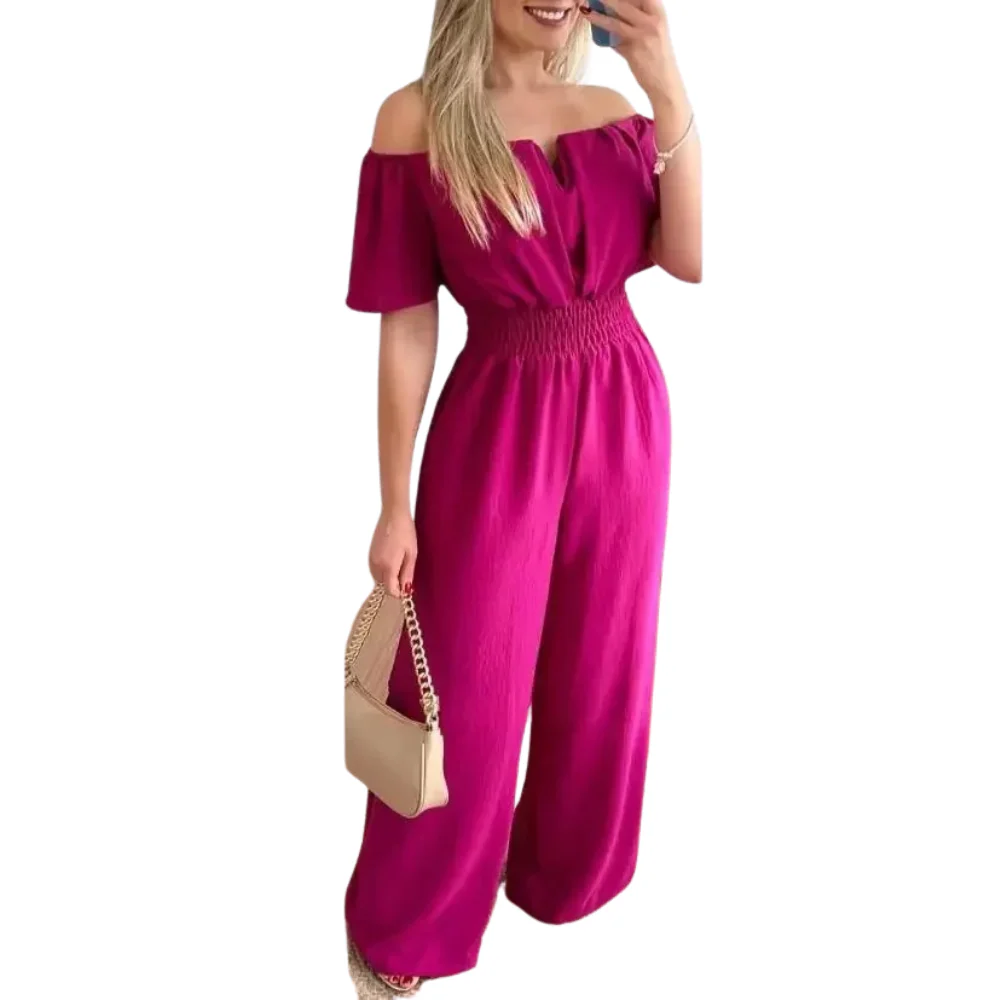 Naisten Off Shoulder Leveä jalka Jumpsuit - Image 9