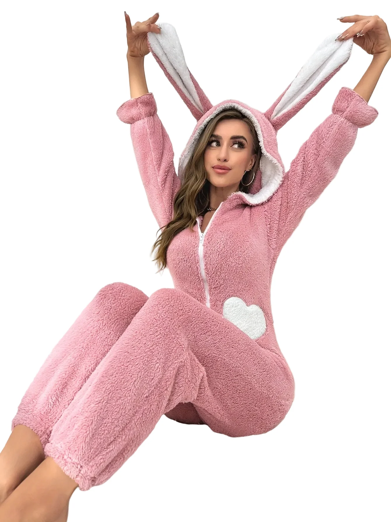 Naisten Onesie Hupparimallinen Pörröinen
