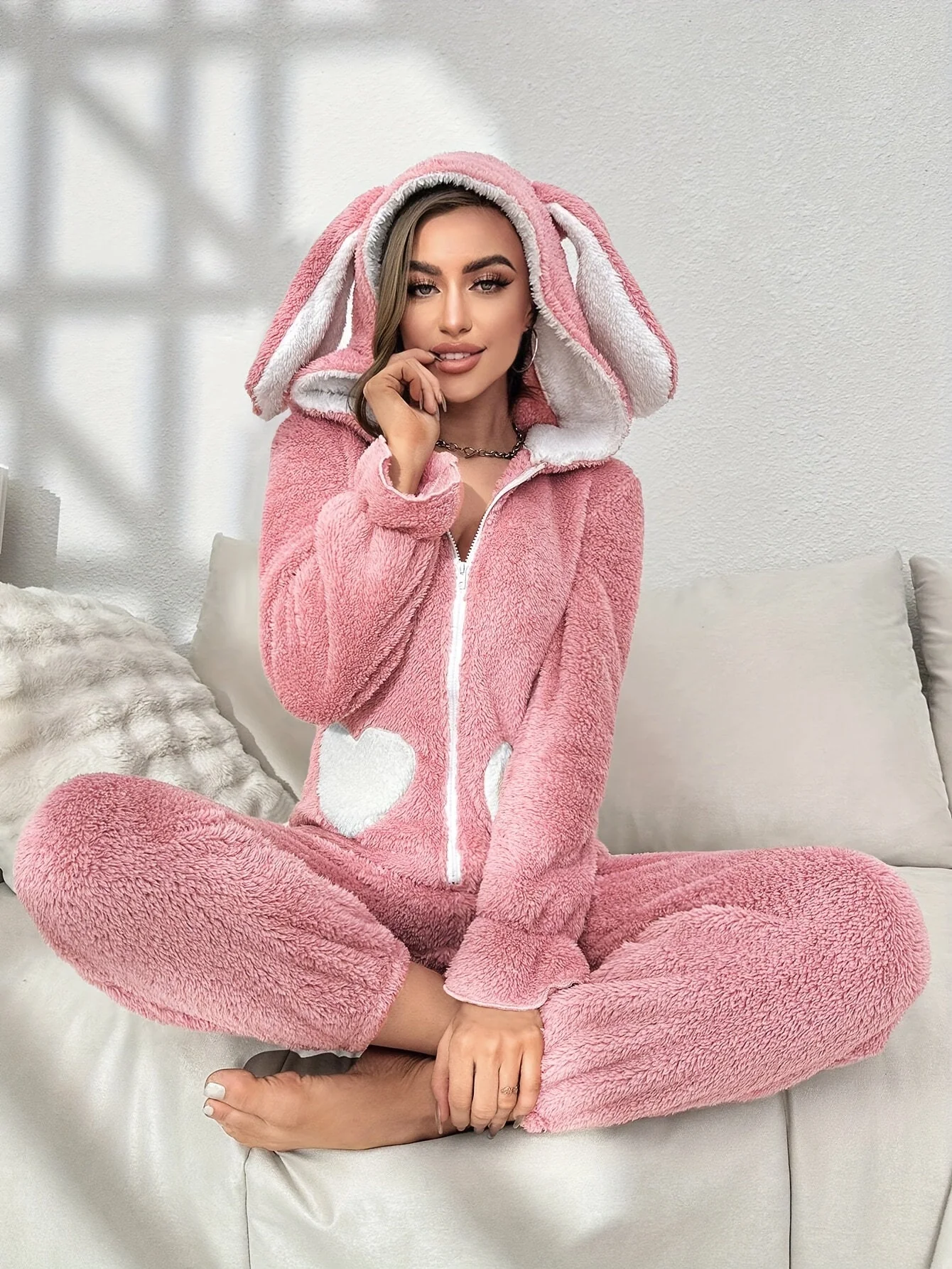 Naisten Onesie Hupparimallinen Pörröinen - Image 6