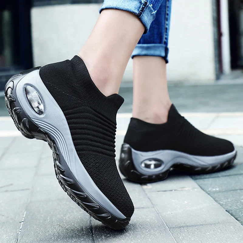 Naisten Terapeuttinen Sneakerit Alustalla Musta Valkoinen Punainen - Image 4