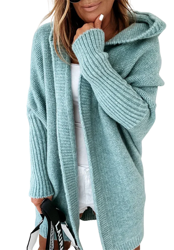 Naisten Oversized Neulecardigan Hupparilla Syksy/Talvi - Image 4