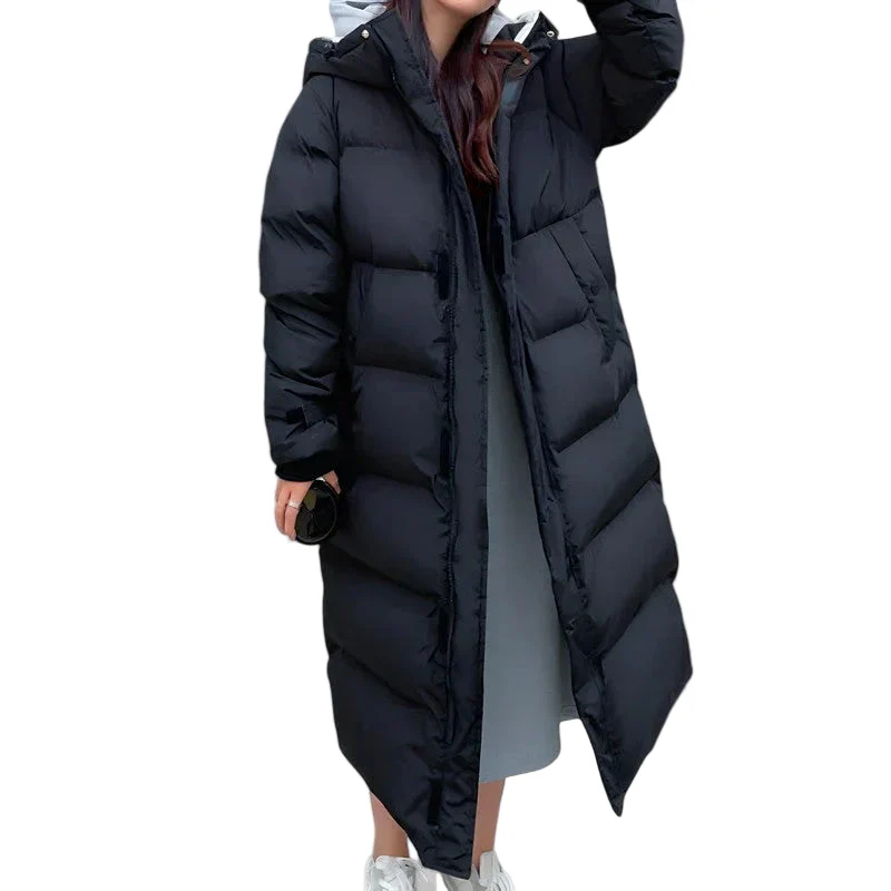 Naisten Pitkä Pufferparka Vedenpitävällä Tyylillä