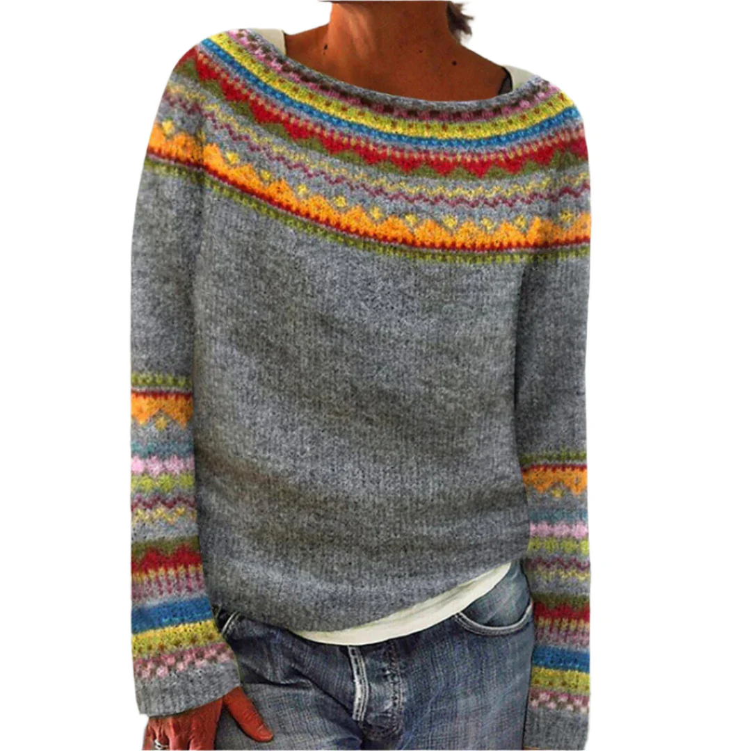 Naisten Pitkähiha Pullover Pyöreällä Kaula-aukolla Pehmeä Materiaali