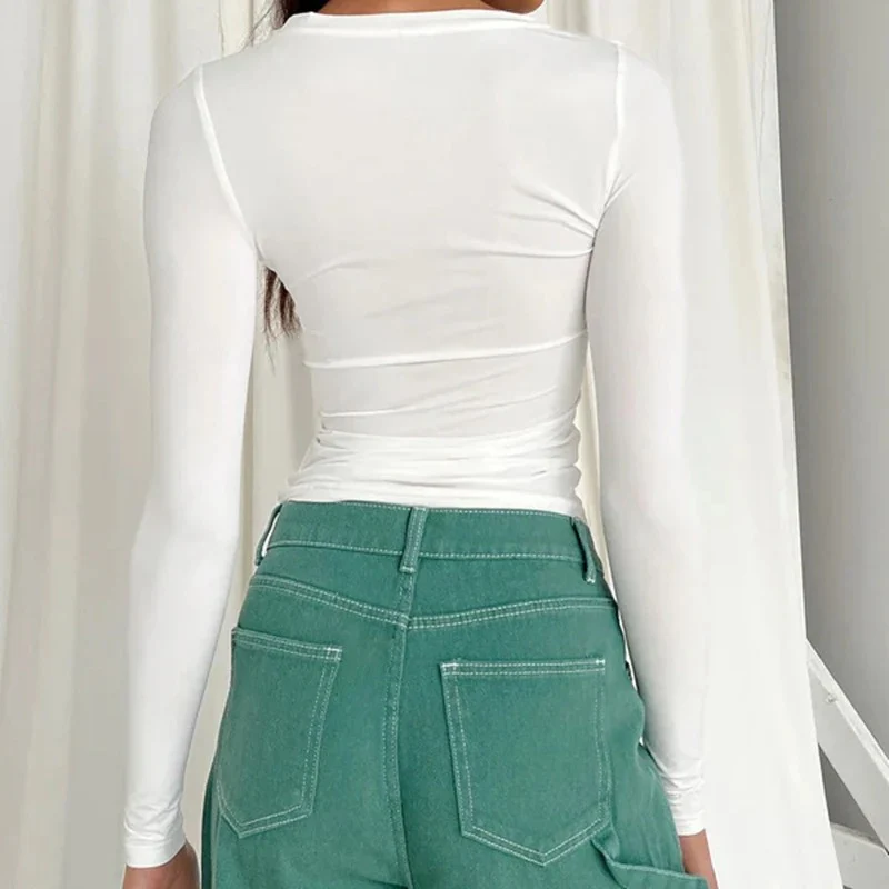 Naisten pitkähihainen Slim Fit T-paita - Image 5