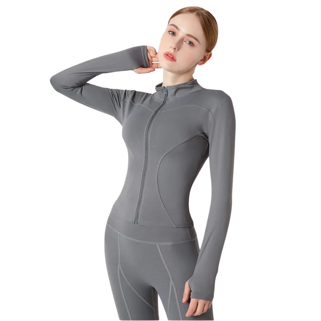 Naisten pitkähihainen vetoketjullinen fitness-takki - Image 9