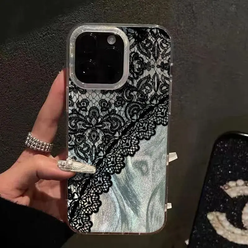 Naisten Puhelinkotelo iPhone 11, 12, 13, 14, 15, 16 17 Pro Max, Pro Airille Kaunis Pitsikuviointi - Image 2
