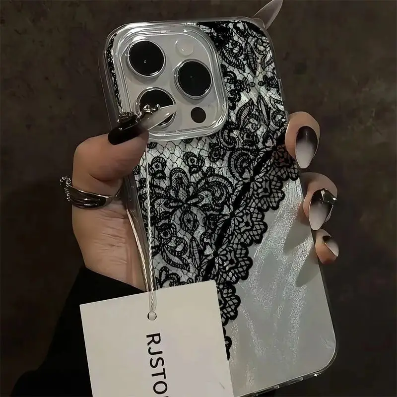 Naisten Puhelinkotelo iPhone 11, 12, 13, 14, 15, 16 17 Pro Max, Pro Airille Kaunis Pitsikuviointi - Image 3