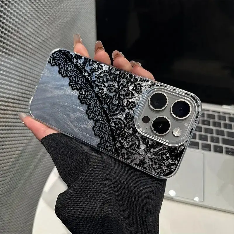 Naisten Puhelinkotelo iPhone 11, 12, 13, 14, 15, 16 17 Pro Max, Pro Airille Kaunis Pitsikuviointi - Image 5