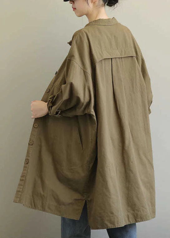 Naisten Rento Khaki Peter Pan -kaulustakki - Image 4