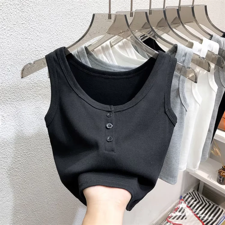Naisten Ribbed Button-Down Tank Toppi - Image 5