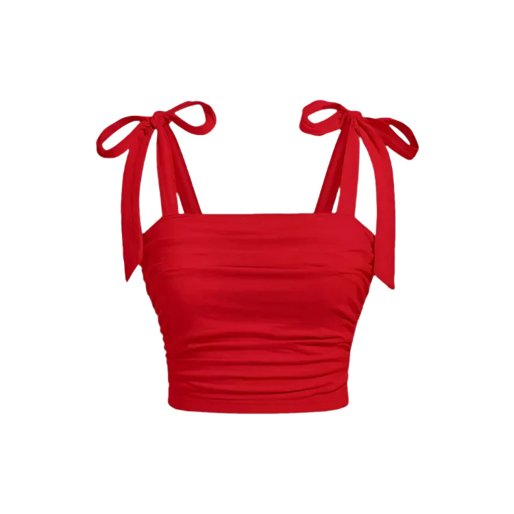 Naisten röyhelö Tie olkapää Crop top - Image 4